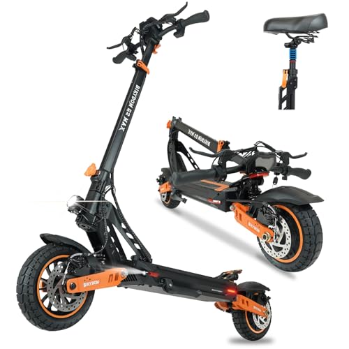 Electric Scooter Adults 1600W Motor 50 Miles Long Range & 40 MPH Top Speed Dual Suspension 48V 27AH Battery Folding E-Scooter Kick Scooter with Detachable Seat for Commuter Outdoor