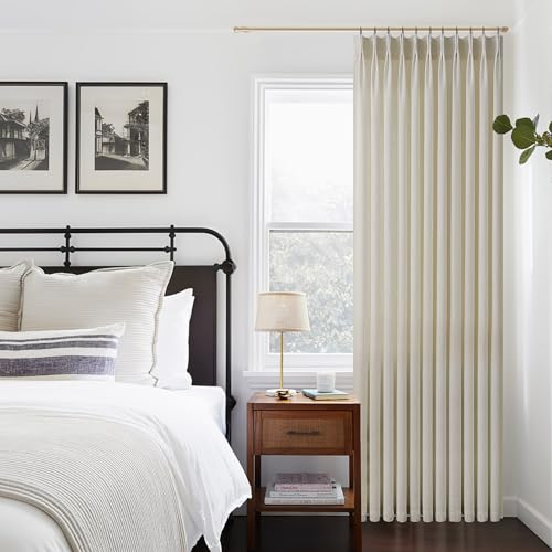 Image of Linen Curtains 70 Inch Wide 102 Inches Thick Linen Oatmeal 1 Panel