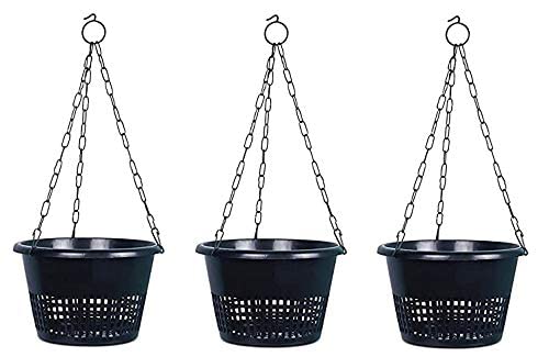 Banrujjeder Orchid Bagan Private Limited Orchid Pots 8 Inch Hanging With Metal Chain (Black) - Pack Of 3 (B09PGLH4VN) Amazon Price History, Amazon Price Tracker