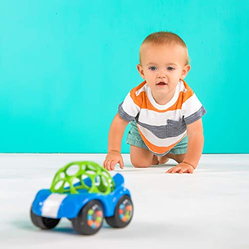 Oball Easy Grasp Rattle & Roll Toy Sports Car Bpa-Free Infant Crawling Toy, 1 Pack, Age 3 Months And Up, Blue/Green #TOP7