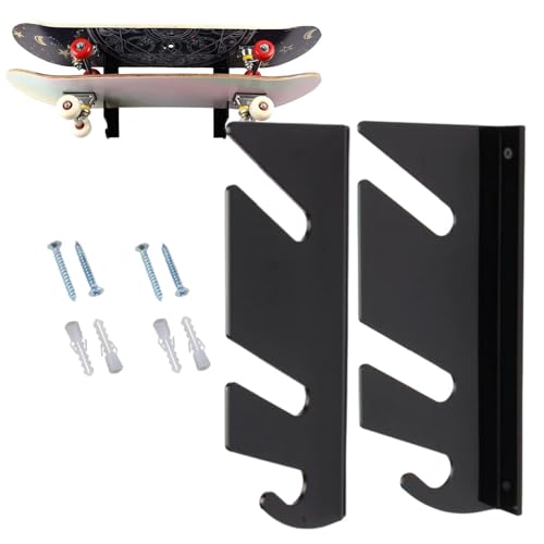 Soporte del Soporte del Soporte de Skateboard, 1 par de la Rejilla de la Pared de la Pared de Skateboard acrílico con Gancho de Percha | Pastilla para Colgador de Skater Rack de Soporte de Soporte de