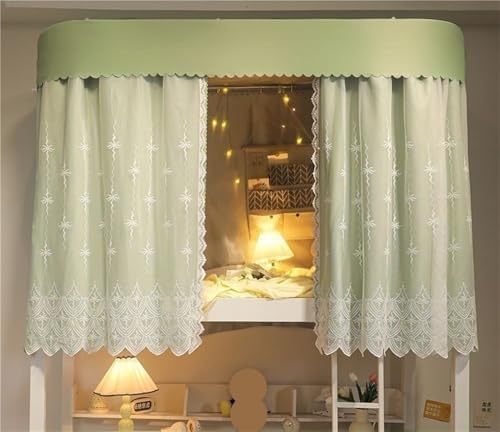 3-Door Bunk Bed Curtain Set - Breathable Mesh Privacy Screen Canopy for College Dorm Loft Beds - Stylish and Functional Bed Accessories