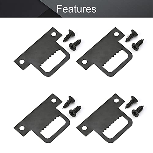 Image of MroMax 100PCS Sawtooth Picture Hangers Iron Picture Hangers 1.26 inch x 0.87 inch Double Hole Picture Frames Hangers for Hanging Clock Paintings Artwork Picture Frame Hook Photos Black