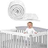MeYuxg 3pcs Bettumrandung Babybett Set,Bettkantenschutz Kinderbett 128x18cm/68x18cm Bettkantenschutz, auf Seiten und Vorderschienen, Bettgeländer Schutzhülle, Rausfallschutz für Babybett