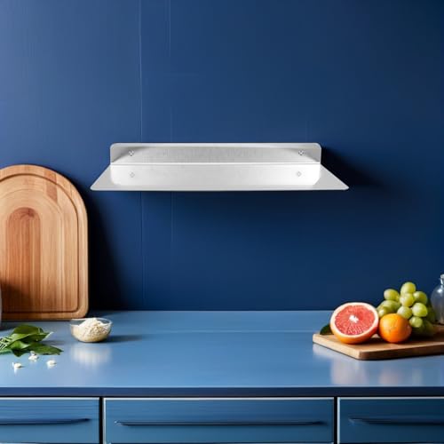Étagère murale acier inoxydable design moderne argenté épuré