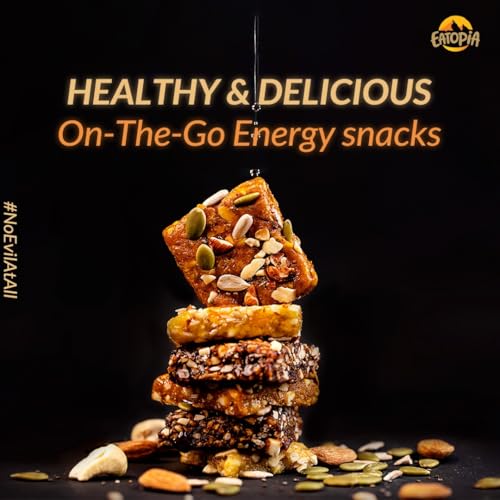 Image of Eatopia Dates & Nuts Fruit Minis|100% Natural Energy Bar, No Preservatives|Sugar Free Healthy Breakfast Snacks|Dry Fruits Protein Bars|Oats & Honey, Nuts & Seeds|Pack Of 1 (3 Minis, 480 Gram)