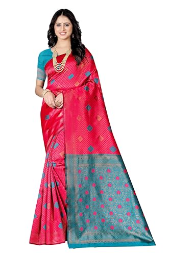 Sari Banarasi femme en pure soie Kanjivaram coton avec chemisier