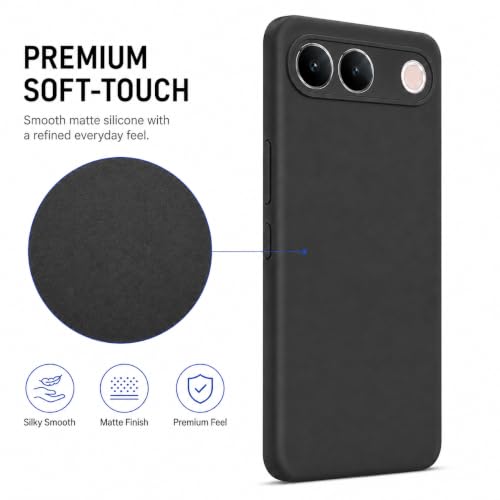 Image of FIRST MART Matte Silicone Back Cover for Vivo S2 - Black