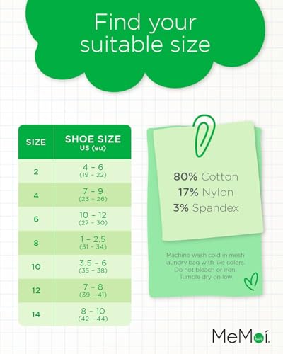 MeMoi Kids' Basic Cotton Blend Crew Socks4