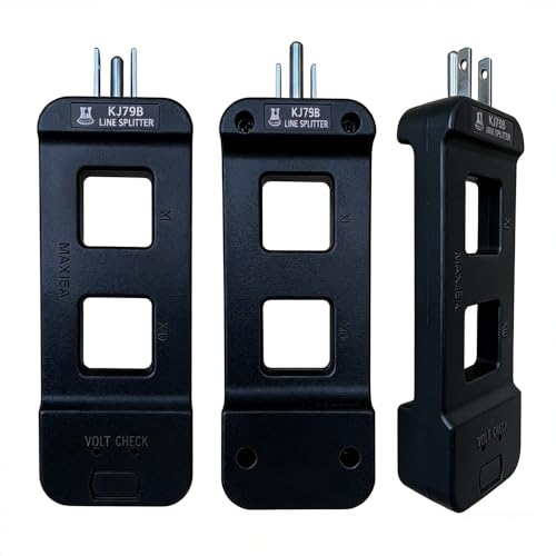 Image of KJ79B AC Line Splitter, Line Splitter for Clamp Meter, 10x Measurement, 15A Max Current, for US Outlets(red) (KJ79B Black 1pcs)