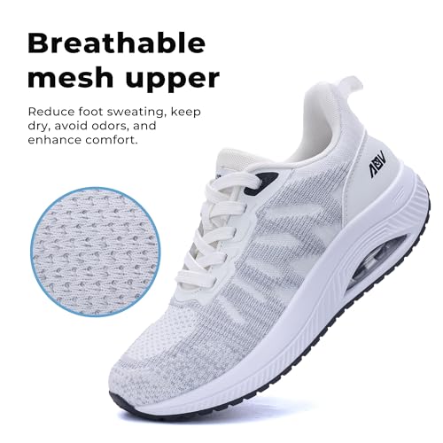 Image of QAUPPE Womens Walking Shoes with Arch Support Athletic Orthotic Sneakers for Women Foot Pain Relief