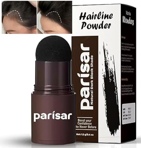 PARISAR PHARMA Natural Hairline Powder Stick - Black (Pack of 1) | Instant Hair Colour Touch Up for Men & Women | Hair Root Touch-Up & Hairline Shadow Powder