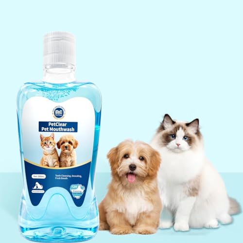 PCpetclear Petclear Mundwasser Für Hunde Und Katzen, Trinkwasserzusatz, Schützt vor Plaque Und Zahnstein, Frischer Atem, Keine Bürste Erforderlich - 380ml (1)