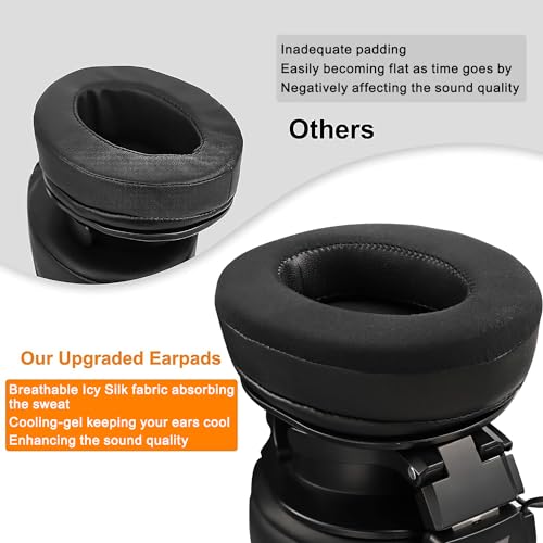 Image of SOULWIT Replacement Earpads for Boat Rockerz 550, Immortal IM 700 /IM1000D /IM 1300 - CG Black