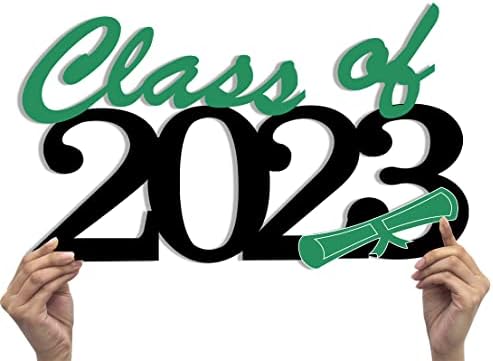Class of 2023 Wooden Graduation Photo Props,Senior 2023 Graduation Decoration Wood Cutout Sign for School Graduation Party