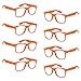8/20 Packs Kids/ Adult Frame Only No Lens Orange/ Multicolor Glasses Party Favors Supplies (Adult 8 Pack-Orange)