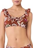 Cierre trasero con enganche goldenpoint Bikini Mujer Bañador Top Brassière con Volantes Colección Martinica, Marrón, Talla 85