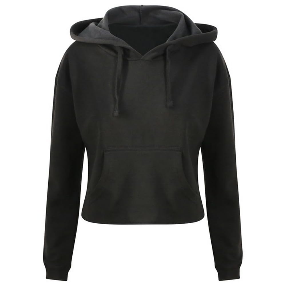 AWDis Just Hoods JH016 Ladies Cropped Hoodie - Jet Black - XS