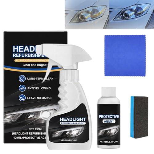 dooeka Headlight Refurbishment Kit Professional Headlight Cleaner Headlight Restore Kit Brings Headlights Back to Like New Condition - No Power Tools Required for All Vehicle Types (1Set)