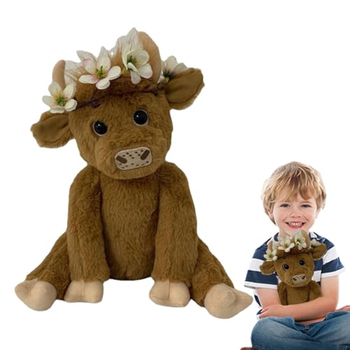 Generico Juguete de peluche, peluche grande, peluche de vaca Gran animal de 10 pulgadas, asiento realista muñeca animal, suave decoración del hogar para niños y adultos