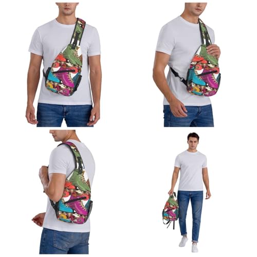 Bolso Crossbody Casual para Hombre y Mujer Negro miniatura 7