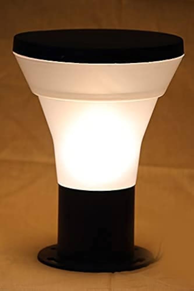 Outdoor Pillar Light, Warm White LED, Black and White, Garden Gate Post Lamp-image-45