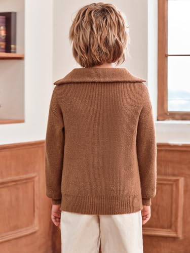 Meikulo Boys Quarter Zip Pullover Sweater Kids Fashion Knit Jumper Clothes 5-14 Years3