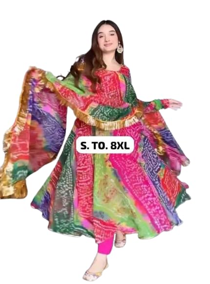 Attractive Georgette Gown for Women with Dupatta (V Collection_P-20801903-S) Multicolour-picture-44