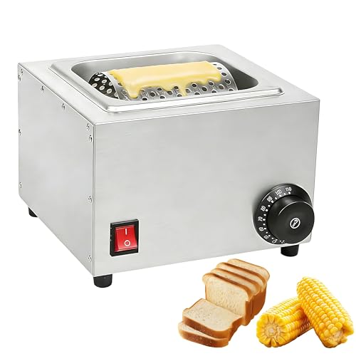 QIUNAOZI Rodillo Calentador De Mantequilla, Aplicador De Mantequilla Eléctrico, Acero Inoxidable Apto para Uso Alimentario, Temperatura Constante De 0 A 100 °C, Ideal para Untar En Hamburguesas, Pan