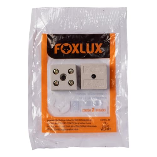 Foxlux Conector de Porcelana Bipolar 16mm² - Corrente até 50A - Isolação até 600V (externo) - Pacote