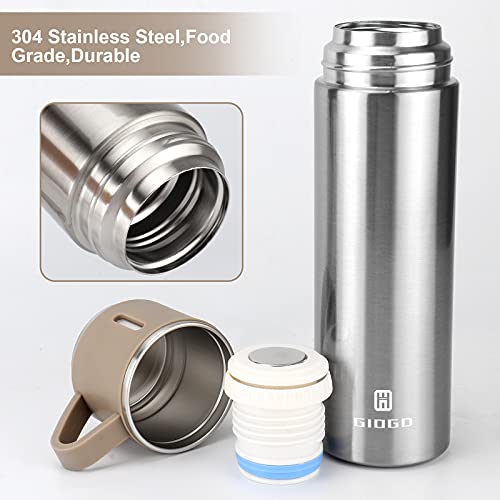 Image of Vacuum-Insulated Travel Mug 16.9 Oz Stainless steel Thermos Water Bottle (Brown, Single)