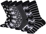 Mio Marino Mens Dress Socks - Moisture Control - Everyday Crew Socks - 6 Pack - Raven Sharp - 10-13