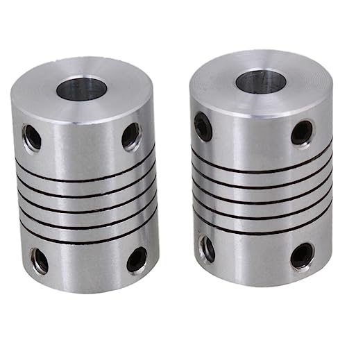Mikikit 2pcs Flexible Couplings Flexible Coupler Motor Connector Joint Jointer 5 8 Coupler Aluminum Hamster Hide 5mm to 8mm Coupler Shaft Coupling 3D Printer Elasticity