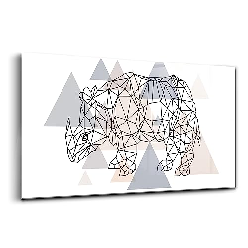 Modèle géométrique Wallfluent sur verre coloré durable de 140x70cm