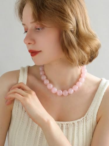 LILIE&WHITE Chunky Pink Bead Necklaces for Women - 1