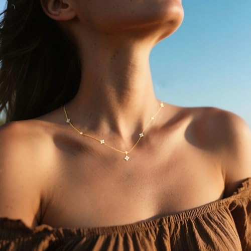 SLUYNZ 925 Sterling Silver CZ Flower Choker Necklace for Women Teens Dainty Leaf Pendant Necklace Chain4