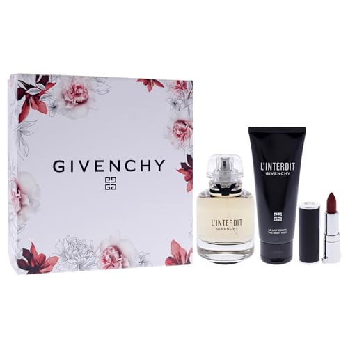 Image of LInterdit by Givenchy for Women - 3 Pc Gift Set 2.7oz EDP Spray, 2.5oz Body Milk, 0.05oz Lipstick