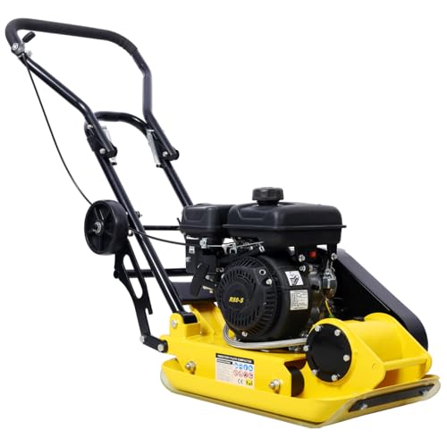 2.5HP Plate Compactor Gas 79.7cc 8200N Force Construction Concrete Tamper Machine Power Paver 19.3 x 12.6