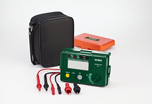 Image of Extech MG310 Compact Digital Insulation Tester | Insulation resistance to 2000 MOhm, test voltages 250 /500 /1000V, dual LCD, lock function, leads, case
