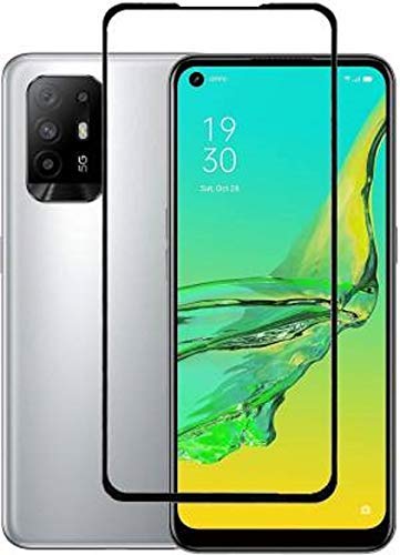 Image of Tempered Glass Screen Protector Compatible For Oppo F19 PRO Plus Full Screen Coverage (Except Edge to Edge) and Free Complete Easy Installation kit