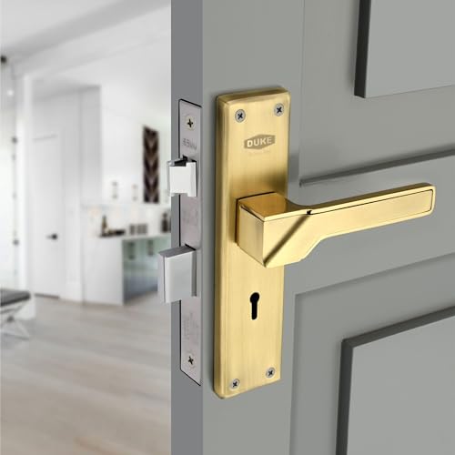 Image of DUKE Mortise Handle Set with Lock |Brass Bolt Body | Premium Handles | MH-1011 BA KY | Antique Brass |Weather-Proof |25-40mm Thickness| Easy Installation