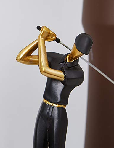 Haucoze Golf Figurine Statue Golfer Decoration Sculpture Polyresin Arts Gifts Black 9.6 Inch #TOP4