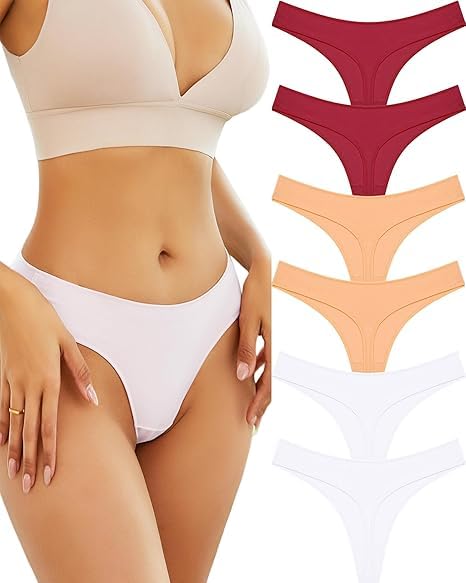 Florafit Women's Viscose Cotton Lycra G-Staring Thong Panties Combo Pack of 6 | Thong Panty for Women Sexy |T-Back Panty Set for Women-image-21