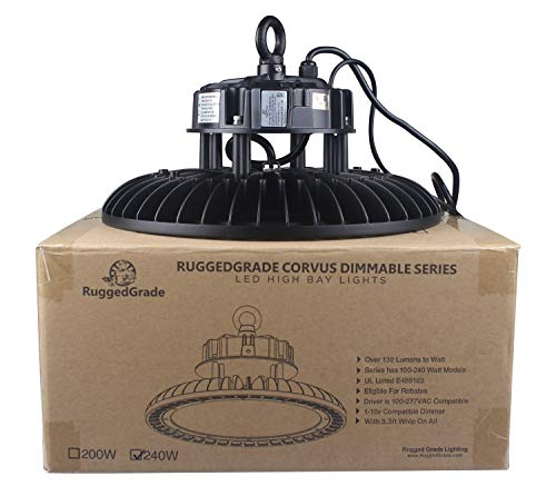 32,400 Lumen -240 Watt Corvus Series Led High Bay- Dlc Premium Listed - 5000K Led High Bay Lighting - Ufo Led Light - Ultra Efficient 240 Lumens To Watts - 3.3 Foot Power Cord - High Bay Led Lighting #TOP6