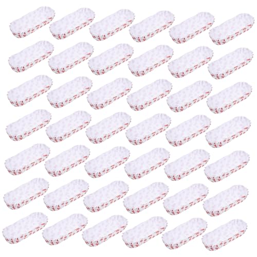 ERINGOGO 100個 使い捨て耐油紙製フードボート 高温耐性均一厚み 紙製ホットドッグトレイ ケータリング用スナック容器 パーティーや飲食店向