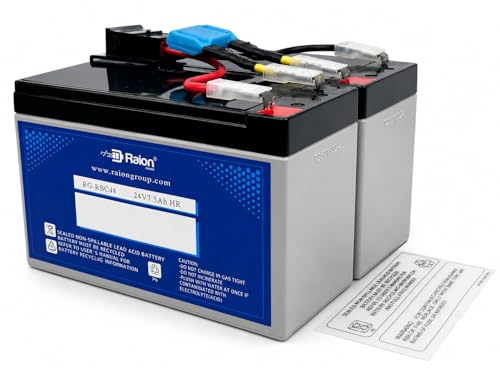 Raion Power 24V 7.5Ah RBC48 Replacement High Rate UPS Battery for SMT750 SMT750C SMT750CUS SMT750US SUA750ICH SUA750IX38 & SUA750US RG-RBC48