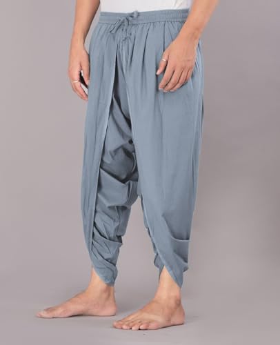 Image of Urali Men's Solid 100% Cotton Dhoti Pants - D100A