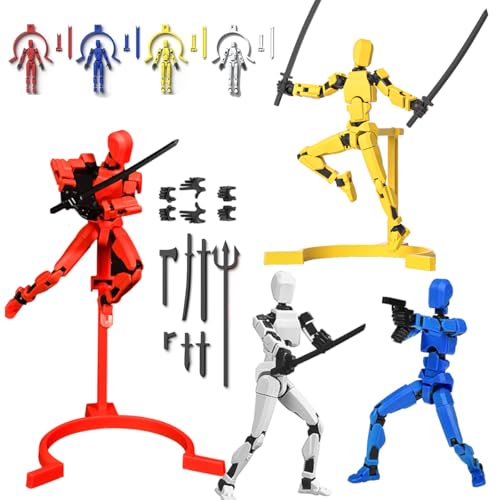 Cartlant 4 Stück T13 Action Figure mit Sockel, Dummy 13 Actionfigur mit 7...