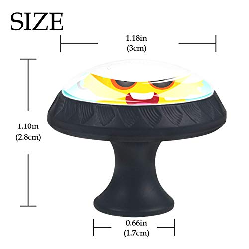 Boutons ronds en verre Hello Summer 30 mm pour tiroir et armoire x4