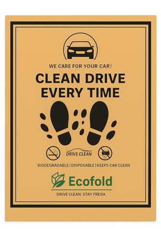 Image of Ecofold Disposable & Eco-Friendly Car Floor Paper Mat | Universal Car Floor Mat for All Cars, Trucks & SUV | Pack of 50 Pieces | 43 x 47 cm | Golden Brown